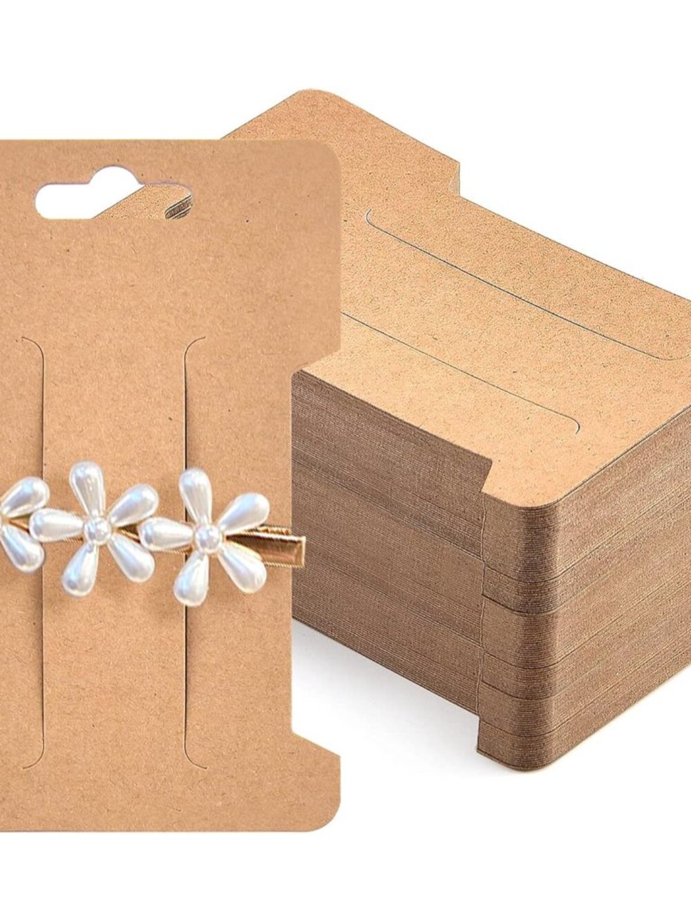 150 Pieces Hair Clip Display Cards Hair Bow Holder Rectangle Barrettes Jewelry A